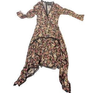 Nicholas Sheer autumn dress with plunge vee - no lining!